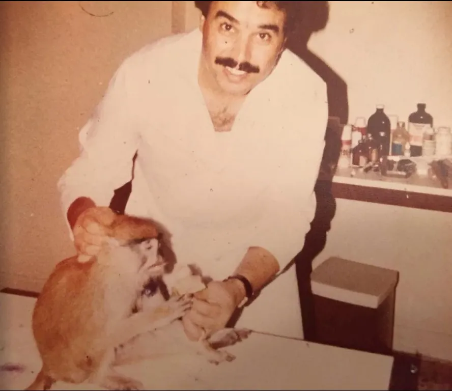 Dr. Faisal Shaheen at the clinic in the 1980s